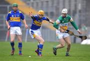10 February 2008; Lar Corbett and Shane Maher, left, Tipperary, in action against Kevin Brady, Offaly. Allianz National Hurling League, Division 1B, Round 1, Tipperary v Offaly, Semple Stadium, Thurles, Co. Tipperary. Picture credit; Stephen McCarthy / SPORTSFILE