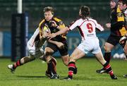 15 February 2008; Paul Emerick, Dragons, in action against Ryan Caldwell and Isaac Boss, Ulster. Magners League, Ulster v Dragons, Ravenhill Park, Belfast, Co. Antrim. Picture credit; Oliver McVeigh / SPORTSFILE
