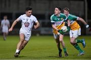 5 March 2015; Sean Moriarty, Offaly, in action against Ryan Houilhan, Kildare. EirGrid Leinster U21 Football Championship, Quarter-Final, Offaly v Kildare. O'Moore Park, Portlaoise, Co. Laois. Picture credit: Matt Browne / SPORTSFILE