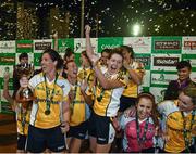 7 March 2015; The Middle East team celebrate after their victory over Australasia in the GAA World Games Women's final. Zayed Sports Stadium, Abu Dhabi, United Arab Emirates. Picture credit: Ray McManus / SPORTSFILE