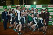 7 March 2015; Team captain Joe Melia and teammates celebrate after the Middle East 2 team's victory over the Middle East 1 team in the GAA World Games Men's final. Zayed Sports Stadium, Abu Dhabi, United Arab Emirates. Picture credit: Ray McManus / SPORTSFILE