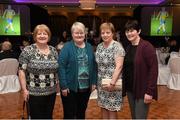 7 March 2015; Pictured at the official dinner of the GAA Ladies Football Annual Congress 2015 are, from left to right, Geraldine McGovern, Geraldine Carey, Kathleen Kane, and Fiona McCarthy. The Inn at Dromoland, Dromoland, Newmarket On Fergus, Co. Clare. Picture credit: Diarmuid Greene / SPORTSFILE