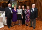 7 March 2015; Pictured at the official dinner of the GAA Ladies Football Annual Congress 2015 are, from left to right, Michael Murphy, Kathleen Murphy, Olive McDonnell, Biddy Ryan, and Kay Madigan, and Tom Madigan. The Inn at Dromoland, Dromoland, Newmarket On Fergus, Co. Clare. Picture credit: Diarmuid Greene / SPORTSFILE