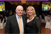 7 March 2015; Pictured at the official dinner of the GAA Ladies Football Annual Congress 2015 are incoming President Marie Hickey along with her husband Pat Moore. The Inn at Dromoland, Dromoland, Newmarket On Fergus, Co. Clare. Picture credit: Diarmuid Greene / SPORTSFILE