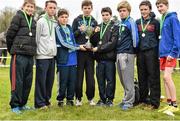 7 March 2015; The Naas CBS team after winning the Minor Boy's race at the GloHealth All Ireland Schools Cross Country Championships. Clongowes Wood College, Co. Kildare. Picture credit: Ramsey Cardy / SPORTSFILE