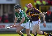 8 March 2015; John Fitzgibbon, Limerick, in action against Paudie Foley, Wexford. Allianz Hurling League, Division 1A, Round 3, Wexford v Limerick, Wexford Park, Wexford. Picture credit: David Maher / SPORTSFILE