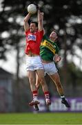 8 March 2015; Kevin O'Driscoll, Cork, fields a high ball ahead of Jonathan Lyne, Kerry. Allianz Football League, Division 1, Round 4, Cork v Kerry, Páirc Uí Rinn, Cork. Picture credit: Brendan Moran / SPORTSFILE