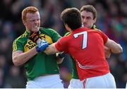 8 March 2015; Johnny Buckley, Kerry, tussles with Jamie O'Sullivan, Cork. Allianz Football League, Division 1, Round 4, Cork v Kerry, Páirc Uí Rinn, Cork. Picture credit: Brendan Moran / SPORTSFILE