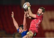 7 March 2015; John Barclay, Scarlets, in action against Kane Douglas, Leinster. Guinness PRO12, Round 17, Scarlets v Leinster. Parc Y Scarlets, Llanelli, Wales. Picture credit: Stephen McCarthy / SPORTSFILE