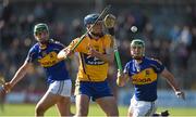8 March 2015; Conor Ryan, Clare, in action against Conor Kenny, left, and John McGrath, Tipperary. Allianz Hurling League, Division 1A, Round 3, Clare v Tipperary. Cusack Park, Ennis, Co. Clare. Picture credit: Diarmuid Greene / SPORTSFILE