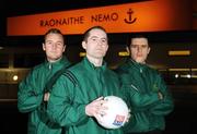 11 February 2008; At the AIB Club Championship semi-final Press Conference in Nemo Rangers clubhouse, Cork City, are from left, Nemo players, James Masters, captain Niall Geary and Martin Cronin. Nemo Rangers will take on Ballina Stephenites in the AIB Club Football Championship semi-final in Ennis on February 24th. Nemo Rangers Hurling and Football Club, South Douglas Road, Cork. Picture credit: Brendan Moran / SPORTSFILE  *** Local Caption ***