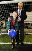 11 February 2008; Johnny Giles with Cian Hughes, age 9, at the launch of the new eircom League of Ireland club 'Sporting Fingal F.C'. Corduff Sports Centre, Corduff, Dublin. Photo by Sportsfile