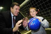 11 February 2008; Packie Bonner with Ian McDermott, age 9, from Clonee, at the launch of the new eircom League of Ireland club 'Sporting Fingal F.C'. Corduff Sports Centre, Corduff, Dublin. Photo by Sportsfile