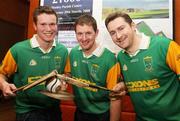 11 February 2008; James McKeague, Gregory O'Kane and Paddy Richmond at the AIB Club Hurling Championship Semi-Final Regional Press Conference. Dunloy Clubhouse, Dunloy, Co. Antrim. Picture credit: Oliver McVeigh / SPORTSFILE