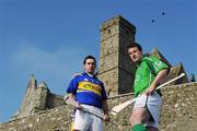 12 February 2008; Tipperary's Benny Dunne, left, and Limerick's Andrew O'Shaughnessy at the Rock of Cashel during a GAA UNRIVALLED photocall ahead of their Allianz National Hurling League game on Sunday next. The Rock of Cashel, Thurles, Co. Tipperary. Picture credit: Brendan Moran / SPORTSFILE