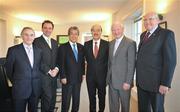 13 February 2008; The Olympic Council of Ireland met with the Japanese Olympic Committee to agree a memorandum of understanding between the two Olympic Governing Bodies ahead of the 2012 Summer Olympic Games being held in London. The memorandum relates to the hosting of the Japanese Olympic squad to acclimatise in Ireland immediately before for the 2012 Olympics. Pictured at the meeting are, from left, Dermot Sherlock, General Secretary, Olympic Council of Ireland, Stephen Martin, Cief Executive, Olympic Council of Ireland, Mr. Tsunekazu Takeda, President of the Japanese Olympic Committee, Mr. Toshinao Urabe, Japanese Ambassador to Ireland, Pat Hickey, President, Olympic Council of Ireland and Peadar Casey, Treasurer, Olympic Council of Ireland. Olympic House, Harbour Road, Howth, Co. Dublin. Picture credit: Brendan Moran / SPORTSFILE  *** Local Caption ***