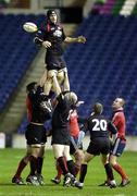 15 February 2008; Matt Mustchin, Edinburgh Rugby, wins a line out against Munster. Magners League, Edinburgh Rugby v Munster, Murrayfield, Edinburgh, Scotland. Picture credit; Dave Gibson / SPORTSFILE