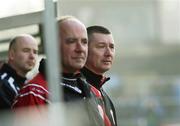 16 February 2008; Cliftonville manager Eddie Patterson, right, watches from the sideline. Carnegie League Premier Division, Dungannon Swifts v Cliftonville, Stangmore Park, Dungannon, Co. Tyrone. Picture credit; Oliver McVeigh / SPORTSFILE