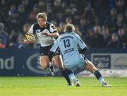 16 February 2008; Luke Fitzgerald, Leinster, is tackled by Jamie Robinson, Cardiff Blues. Magners League, Leinster v Cardiff Blues, RDS, Ballsbridge, Dublin. Picture credit; Stephen McCarthy / SPORTSFILE