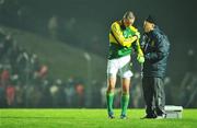 16 February 2008; Kerry's Kieran Donaghy is attended to by Kerry team doctor Dr Mike Finnerty after the game. Allianz National Football League, Division 1, Round 2, Kerry v Tyrone, Austin Stack Park, Tralee, Co. Kerry. Picture credit; Brendan Moran / SPORTSFILE