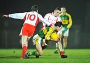 16 February 2008; Tom O'Sullivan, Kerry, in action against Colm Cavanagh, left, and PJ Quinn, Tyrone. Allianz National Football League, Division 1, Round 2, Kerry v Tyrone, Austin Stack Park, Tralee, Co. Kerry. Picture credit; Brendan Moran / SPORTSFILE