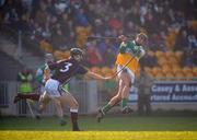 17 February 2008; Derek Molloy, Offaly, in action against Tony Og Regan, Galway. Allianz National Hurling League, Division 1B, Round 2, Offaly v Galway, O'Connor Park, Tullamore, Co. Offaly. Picture credit; Pat Murphy / SPORTSFILE *** Local Caption ***
