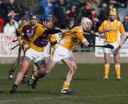 17 February 2008; Liam Watson, Antrim, in action against Malachy Travers, Wexford. Allianz National Hurling League, Division 1A, Round 2, Antrim v Wexford, Dunloy, Co. Antrim. Picture credit; Oliver McVeigh / SPORTSFILE