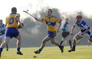 17 February 2008; Barry Nugent, Clare, in action against Matthew Whelan, Laois. Allianz National Hurling League, Division 1B, Round 2, Clare v Laois, Scarriff, Co. Clare. Picture credit; Ray McManus / SPORTSFILE