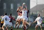 17 February 2008; Michael Conway, Kildare, in action against Joe Bergin, left, and Mathew Clancy, Galway. Allianz National Football League, Division 1, Round 2, Kildare v Galway, St Conleth's Park, Newbridge, Co. Kildare. Picture credit; Caroline Quinn / SPORTSFILE