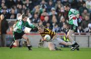 17 February 2008; Denis O'Sullivan, Canovee, in action against Kevin McGeehan and Ciaran Gourley, right, Rock. All-Ireland Junior Club Football Championship Final, Canovee, Cork v Rock, Tyrone, Croke Park, Dublin. Picture credit; Stephen McCarthy / SPORTSFILE