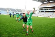17 February 2008; Ruairi Grant, left, and Philip Lydon, Moycullen, celebrate after the match. All-Ireland Intermediate Club Football Championship Final, Moycullen, Galway v Fingal Ravens, Dublin, Croke Park, Dublin. Picture credit; Stephen McCarthy / SPORTSFILE