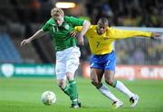 6 February 2008; Damien Duff, Republic of Ireland, in action against Julio Baptista, Brazil. International Friendly, Republic of Ireland v Brazil, Croke Park, Dublin. Picture credit; Pat Murphy / SPORTSFILE *** Local Caption ***