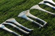 17 February 2008; Spare Galway hurleys during the game. Allianz National Hurling League, Division 1B, Round 2, Offaly v Galway, O'Connor Park, Tullamore, Co. Offaly. Picture credit; Pat Murphy / SPORTSFILE *** Local Caption ***