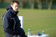 18 February 2008; Scotland captain Jason White is forced to sit out this afternoons session following his head injury against Wales last Saturday. Scotland rugby squad training, Murrayfield Stadium, Edinburgh, Scotland. Picture credit; David Gibson / SPORTSFILE