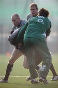19 February 2008; Johnny O'Connor in action against Neil Best during squad training. Ireland rugby squad training, Belfield, UCD, Dublin Picture credit; Brendan Moran / SPORTSFILE