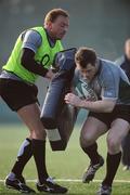 19 February 2008; Cian Healy in action against Mick O'Driscoll during squad training. Ireland rugby squad training, Belfield, UCD, Dublin Picture credit; Brendan Moran / SPORTSFILE