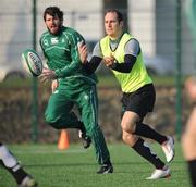 19 February 2008; Girvan Dempsey and Shane Horgan in action during squad training. Ireland rugby squad training, Belfield, UCD, Dublin Picture credit; Brendan Moran / SPORTSFILE