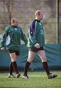 19 February 2008; Rory Best and Paul O'Connell arrive for squad training. Ireland rugby squad training, Belfield, UCD, Dublin Picture credit; Brendan Moran / SPORTSFILE