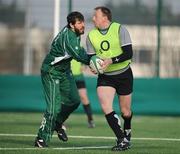 19 February 2008; Mick O'Driscoll in action against Shane Horgan during squad training. Ireland rugby squad training, Belfield, UCD, Dublin Picture credit; Brendan Moran / SPORTSFILE