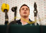 19 February 2008; Ireland's Tommy Bowe speaking at a press conference. Ireland Rugby Press Conference, Fitzpatrick's Killiney Castle Hotel, Co. Dublin. Picture credit; Paul Mohan / SPORTSFILE