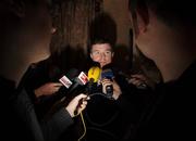 19 February 2008; Ireland's Brian O'Driscoll speaking to journalists at a press conference. Ireland Rugby Press Conference, Fitzpatrick's Killiney Castle Hotel, Co. Dublin. Picture credit; Paul Mohan / SPORTSFILE