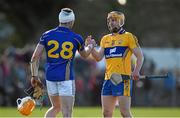 8 March 2015; Padraic Maher, Tipperary, and John Conlon, Clare, exchange a handshake after the game. Allianz Hurling League, Division 1A, Round 3, Clare v Tipperary. Cusack Park, Ennis, Co. Clare. Picture credit: Diarmuid Greene / SPORTSFILE