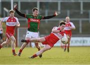 8 March 2015; Dermot McBride, Derry, in action against Cillian O'Connor, Mayo. Allianz Football League, Division 1, Round 4, Derry v Mayo, Celtic Park, Derry. Photo by Sportsfile