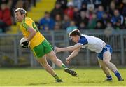 8 March 2015; Christy Toye, Donegal, in action against Karl O'Connell, Monaghan. Allianz Football League, Division 1, Round 4, Donegal v Monaghan, O’Donnell Park, Letterkenny, Co. Donegal. Picture credit: Oliver McVeigh / SPORTSFILE