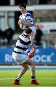 8 March 2015; Louis O'Reilly, Blackrock College, catches a high ball in front of Mark Daly, Belvedere College. Bank of Ireland Leinster Schools Junior Cup, Semi-Final, Belvedere College v Blackrock College, Donnybrook Stadium, Donnybrook, Dublin. Picture credit: Cody Glenn / SPORTSFILE