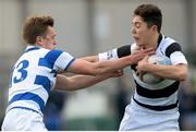 8 March 2015; Sam Barry, Belvedere College, is tackled by Liam Turner, Blackrock College. Bank of Ireland Leinster Schools Junior Cup, Semi-Final, Belvedere College v Blackrock College, Donnybrook Stadium, Donnybrook, Dublin. Picture credit: Cody Glenn / SPORTSFILE