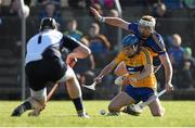 8 March 2015; Shane O'Donnell, Clare, in action against Padraic Maher, Tipperary. Allianz Hurling League, Division 1A, Round 3, Clare v Tipperary. Cusack Park, Ennis, Co. Clare. Picture credit: Diarmuid Greene / SPORTSFILE