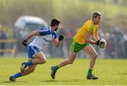 8 March 2015; Christy Toye, Donegal, in action against Neil McAdam, Monaghan. Allianz Football League, Division 1, Round 4, Donegal v Monaghan, O’Donnell Park, Letterkenny, Co. Donegal. Picture credit: Oliver McVeigh / SPORTSFILE
