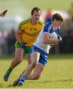8 March 2015; Darren Hughes, Monaghan, in action against Michael Murphy, Donegal. Allianz Football League, Division 1, Round 4, Donegal v Monaghan, O’Donnell Park, Letterkenny, Co. Donegal. Picture credit: Oliver McVeigh / SPORTSFILE