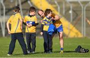 8 March 2015; Clare's Domhnall O'Donovan signs autographs for Clare supporters, from left to right, Eoin Killeen, aged 11, Colm Killeen, aged 10, and Joseph Casey, aged 8, all from Inch, Co. Clare, after the game. Allianz Hurling League, Division 1A, Round 3, Clare v Tipperary. Cusack Park, Ennis, Co. Clare. Picture credit: Diarmuid Greene / SPORTSFILE
